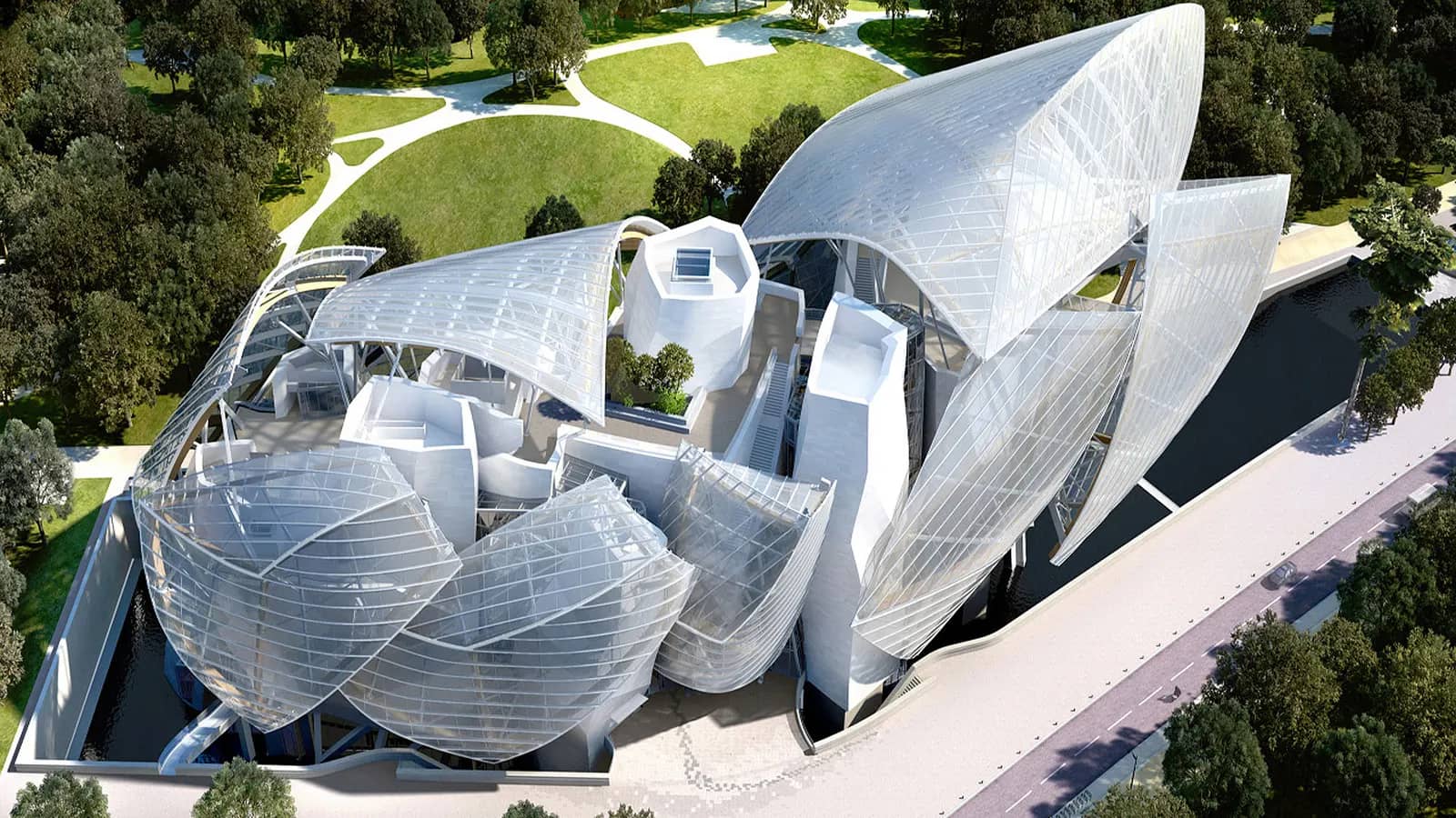 The glass sails of the Fondation Louis Vuitton